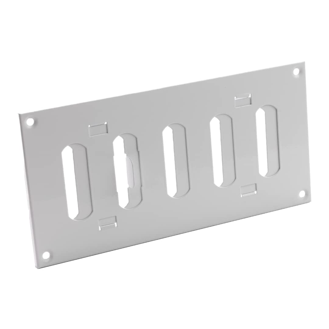 200x100 mm (8x4") Sliding Grille Made of Sheet Steel, White Ventilation Grille, Made by Europlast