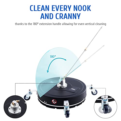 COZ 20" Pressure Washer Surface Cleaner Attachment Head, Driveway Concrete Power Surface