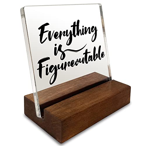 Everything Is Figureoutable Inspirational Quotes Home Office Desk Decor