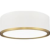 Z-Lite 1018F12-LED Bradley 13" Wide Flush Mount Drum Ceiling Fixture - Matte White/Modern Gold