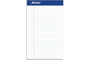 Ampad Notepads, Jr. Legal Ruled, 5 x 8 Inch, White with Red Margin, 50 Sheets per Pad, Micro-Perforated, 12-Pack, Sturdy Back