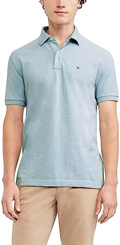 Tommy Hilfiger Men's Short Sleeve Polo Shirt in Custom Fit, Malaga