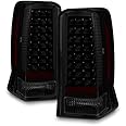 AKKON - For Black Smoke 02-06 Cadillac Escalade 03-06 Escalade ESV LED Tail Lights Brake Lamps Replacement