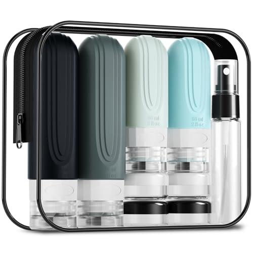 Mrsdry 16 Pack Travel Bottles - Silicone Toiletries Containers, Leak Proof Refillable Shampoo & Conditioner Essentials