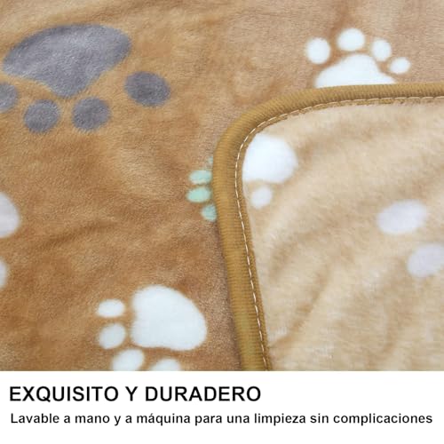 7CDXD 3 Piezas Cobijas para Perro,77x 55cm de Perro Mascota Manta de Cachorro con Estampado de Pata para Perro Pequeño Gato Estera Suave y Cálida para Dormir para Animales Cobijas para Cama,Lavable