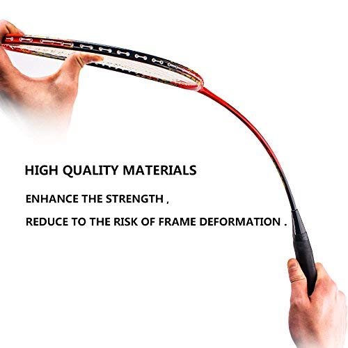 Senston 2 Player Badminton Racquets Set Double Rackets Carbon Shaft Badminton Racket Set 1