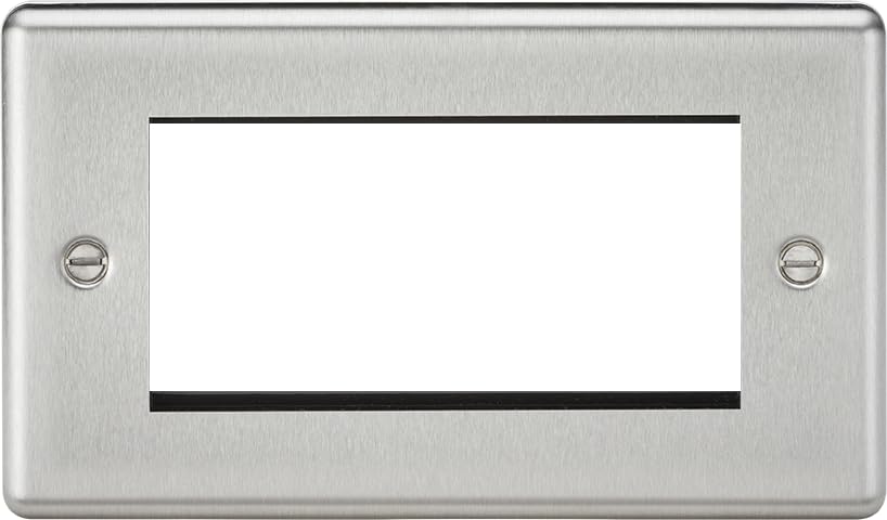 4G Modular Faceplate - Rounded Edge Brushed Chrome