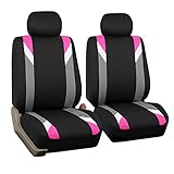 FH Group FB033PINK102 Bucket Seat Cover (Modernistic Airbag Compatible (Set of 2) Pink)