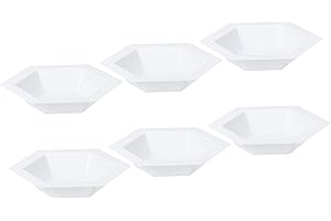 PATIKIL Hexagonal Weigh Boats, 10 Pack Plastic Small Scale Trays Powder Dispenser for Weighing Mixing, White