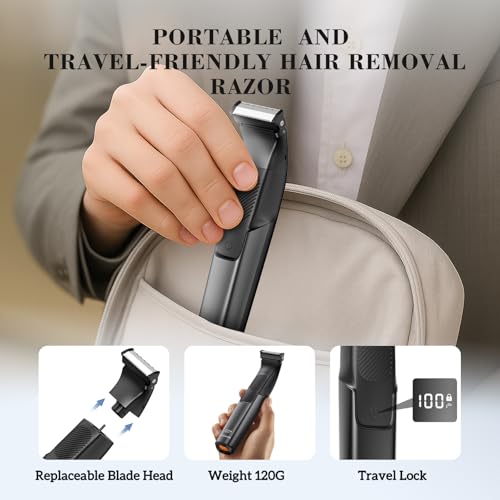 MAXGROOM Manscape Body Hair Trimmer for Men - 2-in-1 Electric Razor, Waterproof Wet/Dry Hair Shavers & Groomer for Pubic Groin & Ball Hair