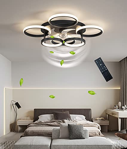 ANZHUANG Ceiling Fan with Light, Dimmable Ceiling Light 66W with Fan, with Remote Control and Timer APP Silent Fan Lamp, for Living Room Bedroom Bedroom