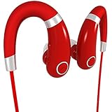 Bluetooth Headphones Headset Rymemo Wireless Sweatproof Earbuds Stereo Sports Earhook Earphones with Enhanced Bass, Noise Reduction, Ergonomics Design for Workout Gym or Exercise, Red