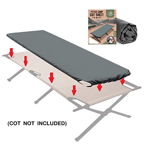 Fitted Cot Sheet for Camping Cots. Great Camping Accessory Bottom Sheet That Suits Most Army