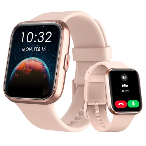 Smart Watch for Women, Answer/Make Call, Alexa Built-in 1.8" HD Fitness Watch with Heart Rate SpO2 Sleep Tracker, Ladies Smartwatch for iPhone Samsung Android, 120 Sport, 3ATM Waterproof Step Counter