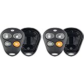 2X Remote Key Fob Cover Shell Case for Viper (EZSDEI474V) | Replacement for Viper (Orange and Yellow) 4-Button No Programming Necessary