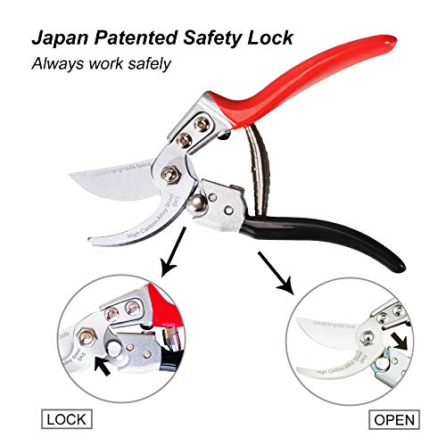 TONMA Pruning Shears [Made in Japan] Professional 8 Inch Premium Plant Garden Scissors Secateurs