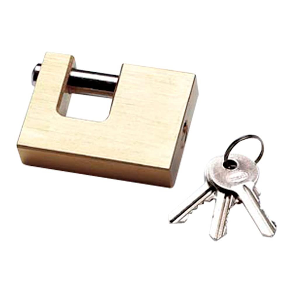 Merriway® BH01313 Chrome on Solid Brass Marine Grade Shutter Block Padlock with Brass Mechanism, 70mm (2.3/4 inch)