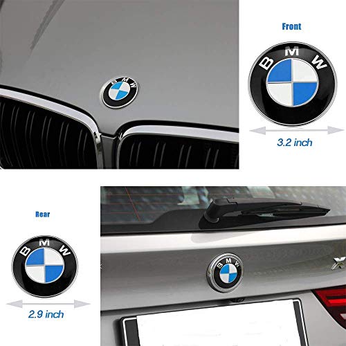 BMW Emblems Hood and Trunk, 82mm + 74mm BMW Logo Replacement for ALL