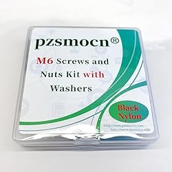 Pzsmocn 150 Pieces/50 Sets M6*12 mm Plastic Black