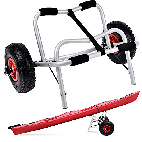 Hemousy Kayak Cart Dolly,Canoe Carrier Wheels Trolley with Straps Easy