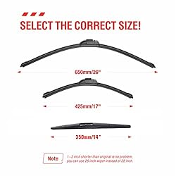 26“ 17” Windshield Wiper Blades with 14inch