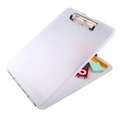 A4 Plastic Compact Clipboard Paper Storage Box File Clear