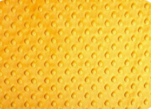 Dimple DOT Supersoft Fleece Fabric Cosy Blanket Plush Kids Cuddle-Worthy Soft Material - 160cm Wide (Yellow, 2 Metres)