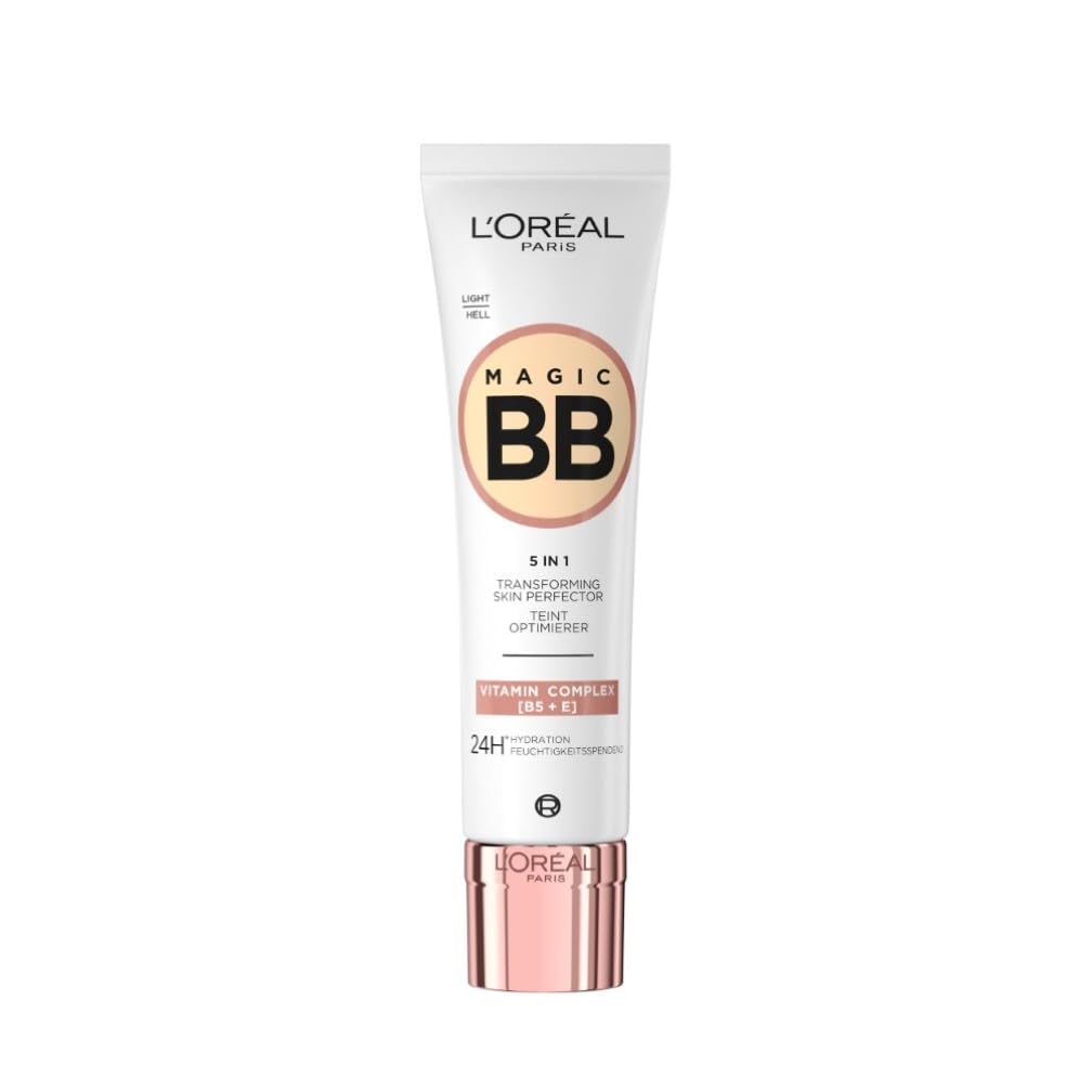 L'Oréal Paris Magic BB Cream with SPF 20, 5-in-1 Skin Tint with Vitamin B5 and Vitamin E, Lightweight Hydrating Formula Adapts to Skin Tone for a Natural Glowy Finish, 30 ml, Shade: 02 Light