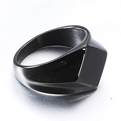 MYNENEY Stainless Steel Square Shape Signet Style