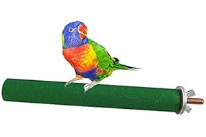 Hypeety Bird Cage Perch Stand Wooden Paw Grinding Toy Chew Toys for Bird Parrot Macaw African Greys Budgies Parakeet Cockatiels Conure Lovebird Cage Hanging Accessories Random Color (7in / 18cm)