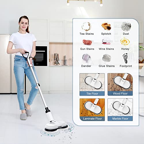 OGORI Electric Mop, Cordless Electric Spin Mop Hardwood Floor Cleaner