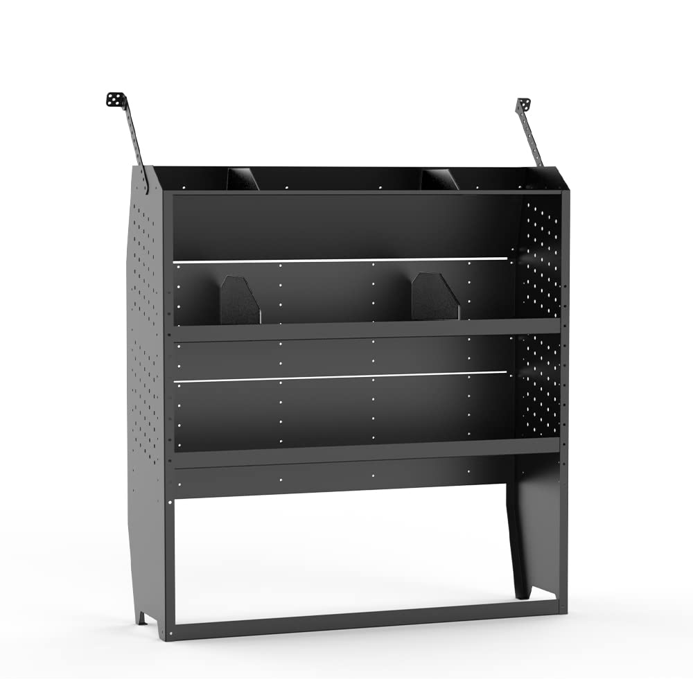 Photo 1 of MELIPRON Steel Cargo Van Shelving Storage System Fit for NV200, Transit Connect 2014+, Chevy City Express, Promaster City with S-shaped Hooks(42" W x 43" H x 13" D)