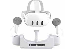 EKIDAZ Charging Station Compatible for Meta Quest 3,Wireless Magnetic Fast Charger Dock Display Stand,Head Display Storage Bracket for MetaQuest 3,VR Game Headset and Controllers Accessories for Meta Quest3