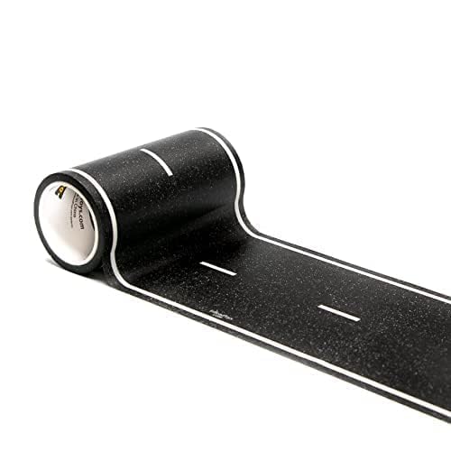 Photo 1 of PlayTape Road Tape for Toy Cars - Sticks to Flat Surfaces, No Residue; 30 ft. x 4 in. Asphalt Road
