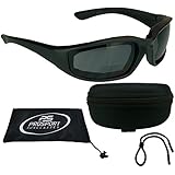 ANSI Z87 Motorcycle Bifocal Sunglasses 3.0 foam padded for Men and Women - Free Hard Case and Sunglass Strap