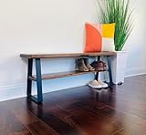 Shoe Rack with Steel Legs and Shelf, Entryway Bench