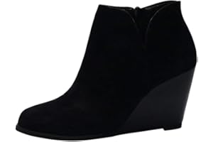 Gibobby Ankle Booties for Women Low Heel,Retro V Cutout Short Warm Boots Closed Toe Low Heel Combat Western Shoes