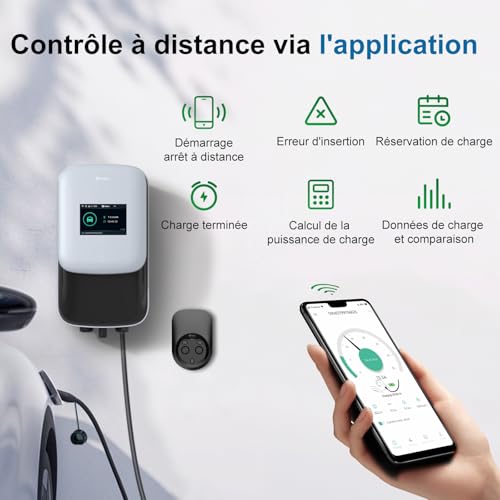 GONEO Wallbox 11kW 8A-16A 480V Charging Station for Electric Vehicle Three Phase OCPP with RFID Card IP65 IK10 APP WiFi Control Charging on Appointment History View