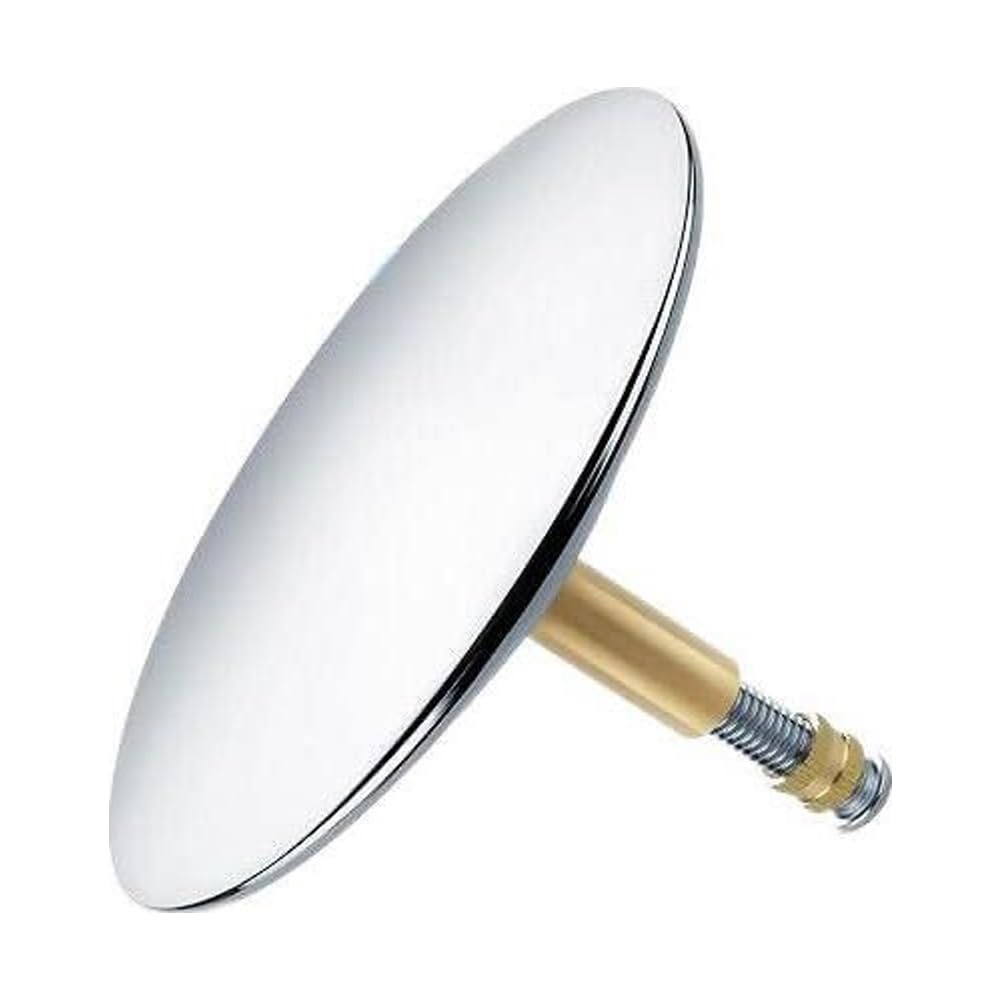 Chrome Brass Dome Bath Plug, 54.5mm-74mm, Durable Brass Body with Polished Chrome Finish for Secure Seal and Leak Prevention - Versatile Bath Plug for Modern Bathroom