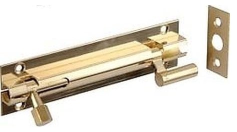 Ironmongery World Solid Brass Cranked Necked Sliding Door Bolts in 2 Size - 4" / 100mm Brass Polished