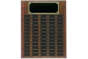 East Coast Trophies & Awards LLC 60 Plate Perpetual Plaque 16"x20" Free Custom Engraving Cherry Finish with Black Plates