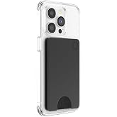 PopSockets Adhesive Phone Wallet Without Grip- Black | PopWallet, Holds 3 Cards, Swappable Top, Secure Hold, Black, Thin, Slim Flat, Low, Profile