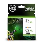 62XL Ink Cartridge Black and Color Replacement for