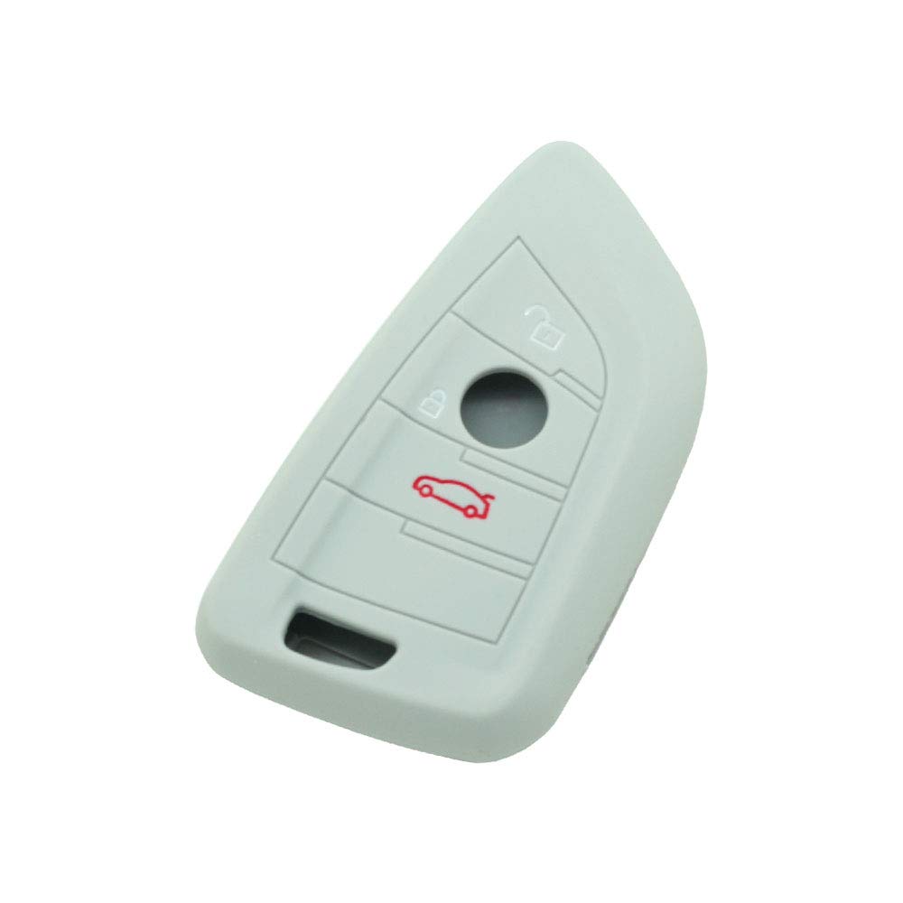 BROVACS Silicone Cover Protector Case Holder Skin Jacket Compatible with BMW X5 X6 X1 5 7 Series 3 Button Smart Remote Key Fob CV9906 Grey — image 1