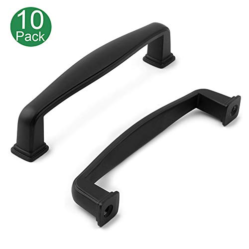 Koofizo Square Foot Arch Pull Black Furniture Handle, 3.8