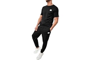 JMIERR Mens Sweatpant Sets 2 Piece Outfits Casual Short Sleeve T Shirt and Summer Workout Sweatpants Set with Pockets