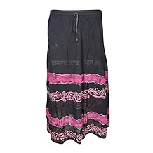 Women Peasant Skirts Festival Frolic Tie- Dye Gypsy Bohemian Mid Calf Skirts S/M