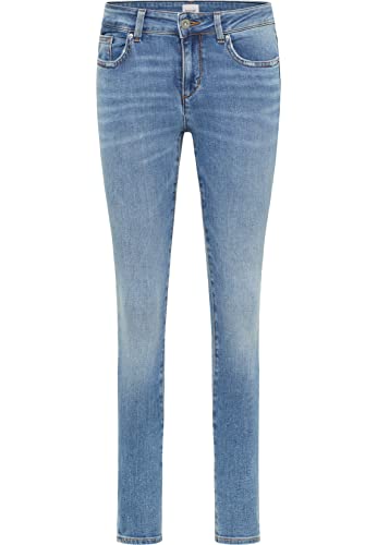 MUSTANG Pantalones Vaqueros Quincy Ajustados para Mujer, Color Azul 402, 28 W/34 L, Azul Medio 402, 28W x 34L