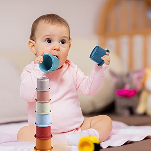 BUILPLAY Stacking Cups Toys for Toddlers, Stackable Building Nesting