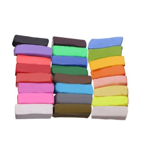 Accessotech Mixed Colour 24 Oven Bake Polymer Clay Modelling Moulding Block Art Design